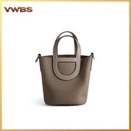 Women’s Togo Top-Grain Cowhide Bag  Pig Nose Basket Bucket Style, Genuine Leather Handheld Crossbody