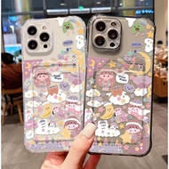 SoftCase ATM ID Card Cute Girl Pattern Casing For Vivo Y28 V40 V30 Lite Y300 Y28s T3 Lite iQOO Z9 Li