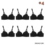 ( แพ็ค 6 ชิ้น ) Sabina เสื้อชั้นใน Wireless Bra(ไม่มีโครง) รุ่น Doomm Doomm รหัส SBXA6012 สีดำ