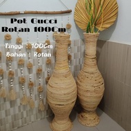 [UKURAN JUMBO TINGGI] COD Vas Bunga Rotan Guci Rotan 100 CM Pajangan Ruangan Penghias Ruang Guci Rot