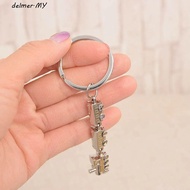 DELMER Mini Train Model Alloy Keychain, Train Model Alloy Movable Joint Train Keyring, Hanging Decor