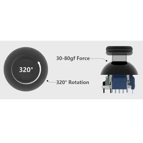 For PS5 PS4 K-SILVER JT13-005 320 Tension Adjustable TMR Magnetic Joystick 30-80gf Force Anti-drift 