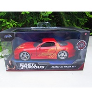 Jada 1/32 Fast & Furious Orange Julius JLS Mazda RX-7 Red  Diecast Movie Car (Fast 2 Car ) 1:32