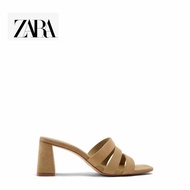 Zara Women's Shoes Brown Cow Suede Belt High Heel Sandals 3305010 105