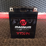 แบตเตอรี่ มอเตอร์ไซค์ MAGNUM Black Series YTX-14 (12V 14AH) / Made in Thailand