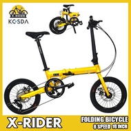 KOSDA KSD-3 Foldable Bicycle Folding Bike 16 Inch 8 Speed Ultra-light Aluminum Alloy Bicycle Portable Adult Free Installation Small Wheel Bicycle 5CCW