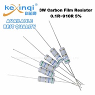 (10pcs) 3W Carbon Film Resistor 0.1R~910R 5% 0.27R 0.47R 0.68R 3.3R 10R 36R 47R 51R 68R 100R 220R 47