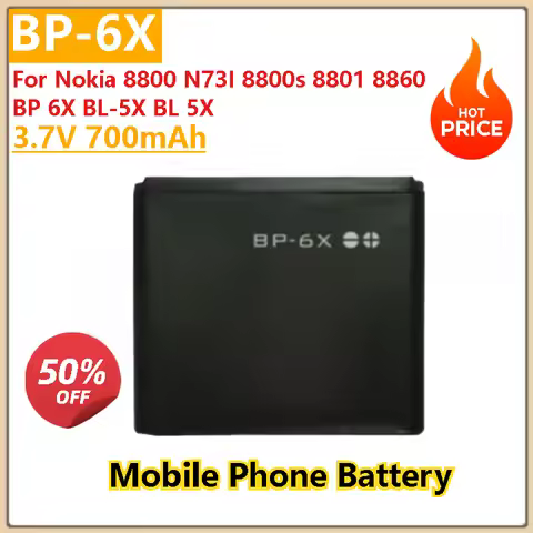 New High Quality 3.7V 700mAh ReplacementMobile Phone Battery BP 6X BP-6X BL-5X BL 5X For Nokia 8800 