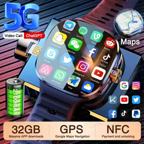 New 5G/4G Full Network Sim Smart Watch With Camera HD Video Call 3GB+32GB RAM Google Store WIFI NFC