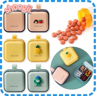 SHOOGII Daily Pill Organizer Box Moisture Proof Medicine Container Pill Case Portable Travel Cartoon Big Compartment Small Pocket Vitamin Holder