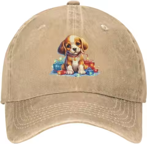 Beagle Puppy in Xmas Lights Hat for Men Baseball Hats with Design Hat