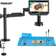 TOMLOV Autofocus 4K Digital Microscope 8" TM4K-AF Flex Arm HDMI Micro Soldering Microscopes Side Lig