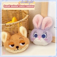 [Shinelight] Zootopia Plush Keychain Brooch Cartoon Rabbit Fox Soft Stuffed Doll Pendant Car Key Rin