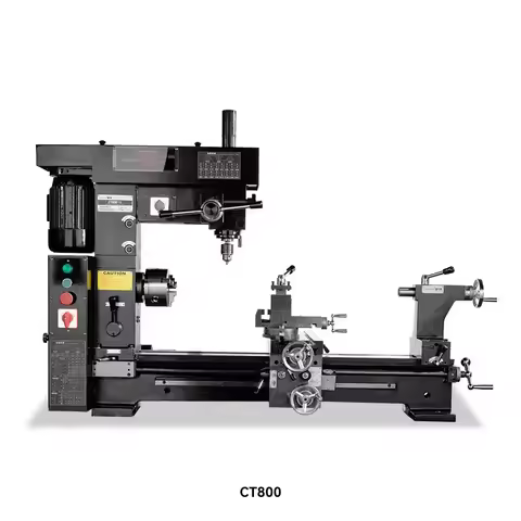 CT800 Multifunctional Lathe, Drill, and Milling Machine 3-in-1 Home Metal Lathe, Drill, and Milling 