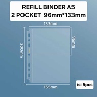 [ One Sided | READY ] SINGBA REFILL SLEEVE A5 2P / 2 POUCH 7 HOLES (CONTENTS 5PCS) for A5 binder [Gl
