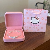 Kitty猫手镯手镯甜美可爱推拉镯子儿童大人姐妹毕业季礼物带礼盒26/4/27 Kitty cat bracelet, sweet and cute sliding bangle, gift for 