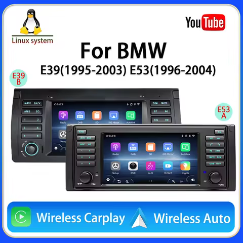 For BMW E53 (1996-2004) E39(1995-2003)7-inch (Linux) Wireless CarPlay Wireless Android Auto YouTube 