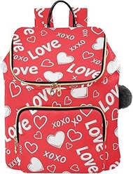 Hearts Red Woman Fashion Backpack Purse, 15L Womens Travel Backpack Purse