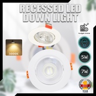 LED Recessed Eyeball Spotlight 5W 7W Downlight Home Lighting Room Ceiling Lights Down Light Lampu Siling Hiasan Rumah