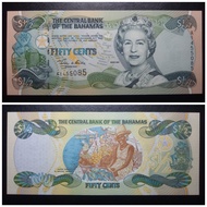 Uang Kertas Asing 400 - 50 Cents Bahamas 2001 UNC