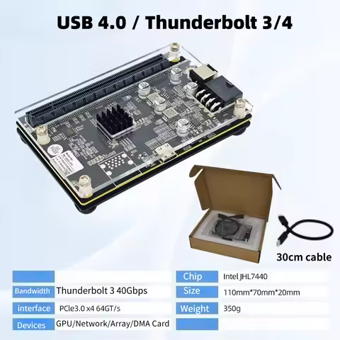 Thunderbolt 3/4 USB4 To PCIe 3.0X4 Expansion Docking Station EGPU External Graphics Card GPU Adapter