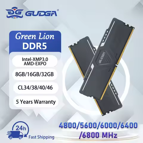 GUDGA Memoria RAM DDR5 6800/6400/6000/5600/4800MHz 8GB 16GB 32GB 16GBx2 Gaming Desktop Memory Ram 28