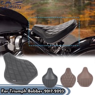 For Triumph Bobber 2017-2023 2022 2021 Motorcycle Front Driver Vintage Solo Seat Cover Foaming Cushi