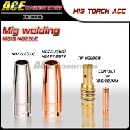 Mig welding MB15 NOZZLE / TIP HOLDER / CONTACT TIP 0.8MM / CONTACT TIP 1.0MM