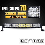 22" 200W 7D LED Light Bar Offroad Combo Beam Led Working Light Bar 12v 24v ATV Truck SUV 4WD 4x4  Daytime Running Drivin