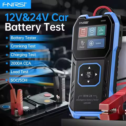 FNIRSI BTM-24 Auto Battery Load Tester 12V/24V, 100-2000CCA Analyzer for Cars Trucks, Cranking & Cha