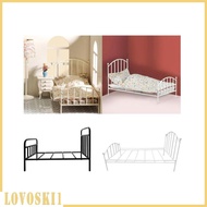 [Lovoski1] Dollhouse Metal Frame Bed Dollhouse Furniture for Diorama Micro Landscape