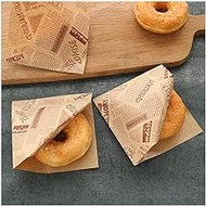 JINLONG 50pc English Pattern Food Greaseproof Paper Bag Sandwich Donut Bread Paper Bag Baking Accessories Wedding parchment paper for baking