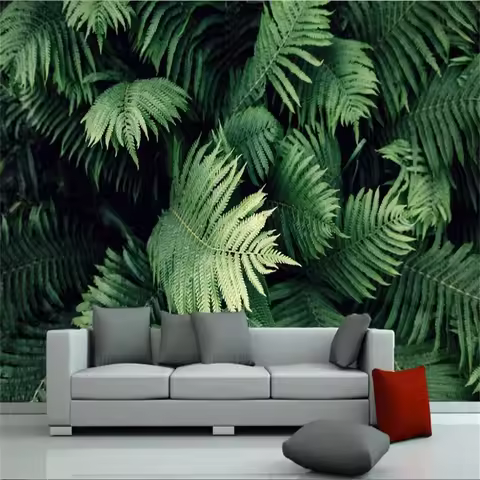 Southeast Asian Tropical Rainforest Full Bloom TV Background Bedroom Wall Mural Seamless Wallpaper -