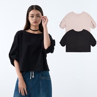 [ERSS] Women's Short-Sleeved Girls T-shirt Short-Sleeved Top Elegant Comfortable Twisted Sleeve Fash