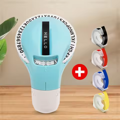 B90 Label Printer Similar as Dymo 12965 Manual Label Maker Self-adhesive 3D Embossing Labeling Machi