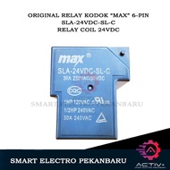 ORIGINAL "MAX" 6-PIN 24V 30A 6-LEG SLA-24VDC-SL-C RELAY MAX FROG 6PIN 1HP 240 V.AC Original MAX SRD-