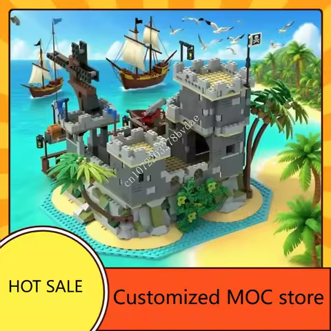 970PCS Moc Puzzles Fortress Holiday Eldorado Ruins DIYAssembly Construction Childr Holiday Birthday 