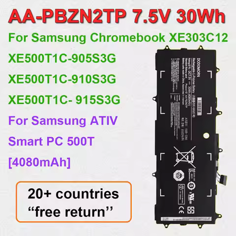 AA-PBZN2TP For Samsung Chromebook XE500T1C-905S3G XE303C12-A01US XE500T1C- 910S3G Series Laptop Batt
