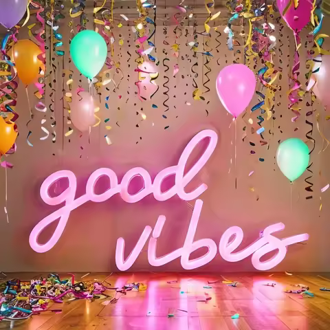 Chi-buy LED Neon Good Vibes USB Powered Neon Signs Decor Lamp Signs Birthday Gift Wall Art For Bedro
