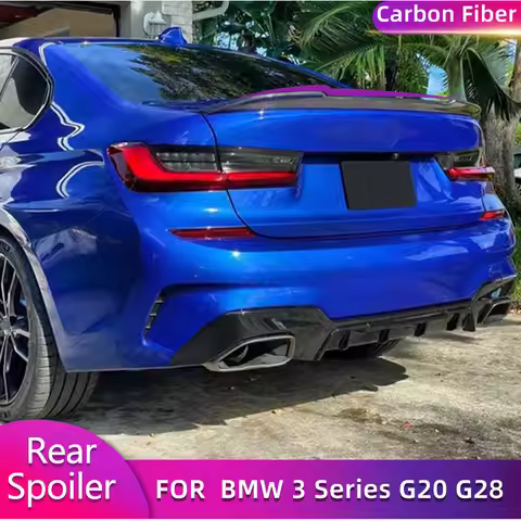 Carbon Fiber Rear Trunk Spoiler Wings for BMW 3 Series G20 G28 LCI Sedan 4-Door 2020-2023 Car Rear S