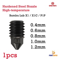 3D Parts Hardened Steel Nozzle High-temperature for Bambu Lab X1 X1C P1P 3D Printer 0.4/0.6mm