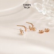 Yours by Jo S925 Sterling Silver Soft Pearl Studs Earrings