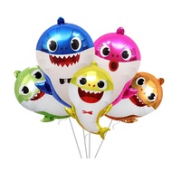 5pcs Baby Shark Foil Balloon Animation Cartoon Aluminum Film Balloons Shark Family Toy Balloon Birthday Themed Decorative Balloon