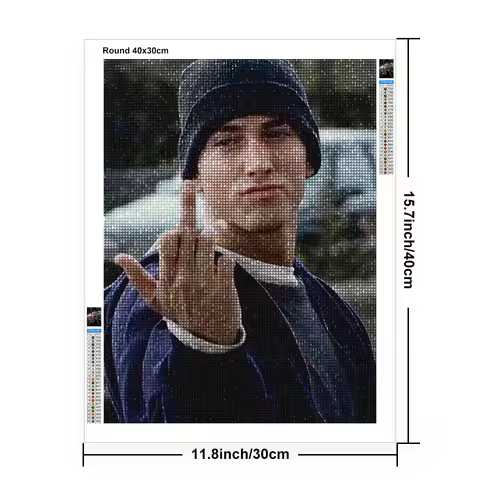 E-Eminem 5D Diamond Painting Rapper Hip Hop Graffiti DIY Rhinestone Decor Mosaic Wall Sticker Hand D