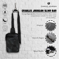 [Izz4hShop]{SP29}  🔥Hot Item🔥 Charles Jourdan Sling Bag Leather