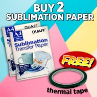 Quaff Promo Bundle Sublimation Paper A4 Size 2 Packs + 1 Roll Thermal Tape