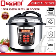 DESSINI ITALY 10 IN 1 Electric Digital Pressure Cooker Non-stick Stainless Steel Inner Pot Rice Cooker Steamer (8L)