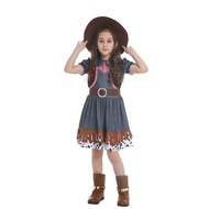 [New Style Hot Sale] Halloween Girls Dress Masquerade Party cosplay Cowboy Theme Dress Up Western Co