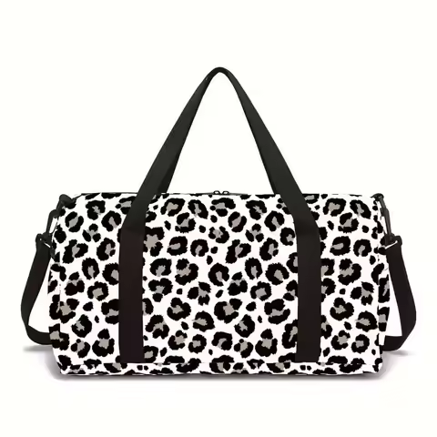 Youthful leopard print zebra stripe 3D Print Barrel Shape Crossbody Outdoor Sports Bags Gym Yoga Bag