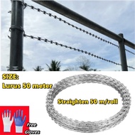 HOT Razor Barbed Wire 450mm 700mm 10 Meter Roll Type/Lurus Barbed Wire/ Kawat Razor/ Razor Jenis Lur